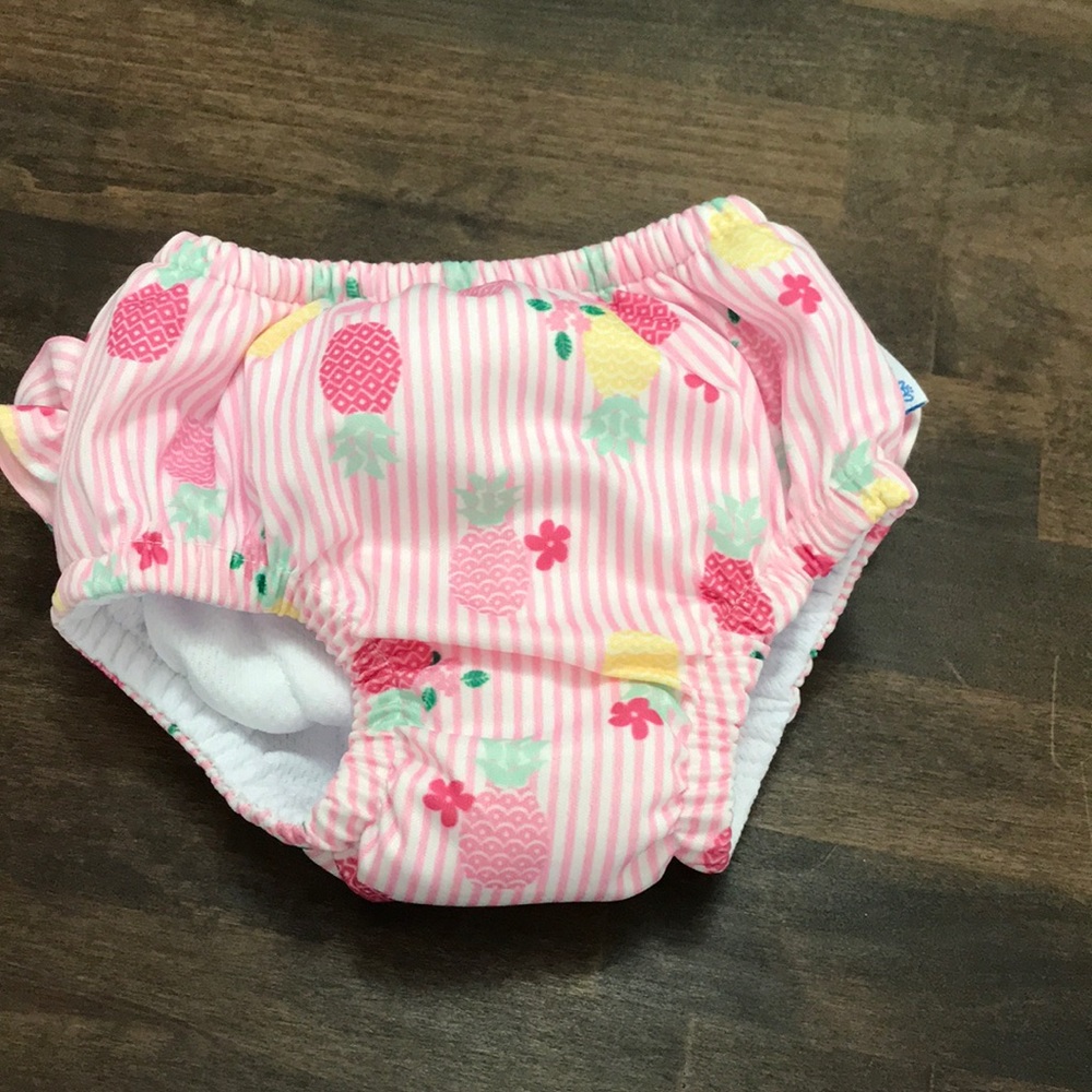 I play swim diaper - pink pineapple - size 6 mo. - Picture 1 of 5
